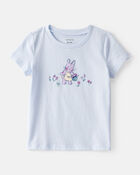Toddler Girl Bunny Short-Sleeve Graphic Tee - Blue, image 1 of 3 slides