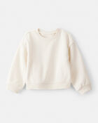 Toddler Girl 2-Piece Pullover Sweatshirt & Daydream Fleece Joggers Set - White/Brown, image 2 of 8 slides