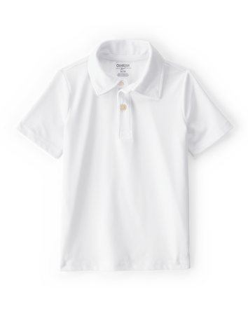 Toddler Active Polo in Moisture Wicking BeCool&trade; Fabric - White, 