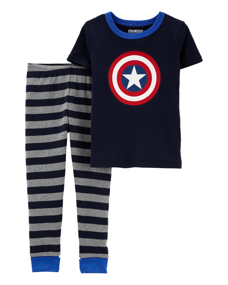 Toddler 2-Piece Captain America 100% Snug Fit Cotton Pajamas, image 1 of 3 slides