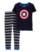 Toddler 2-Piece Captain America 100% Snug Fit Cotton Pajamas, image 1 of 3 slides