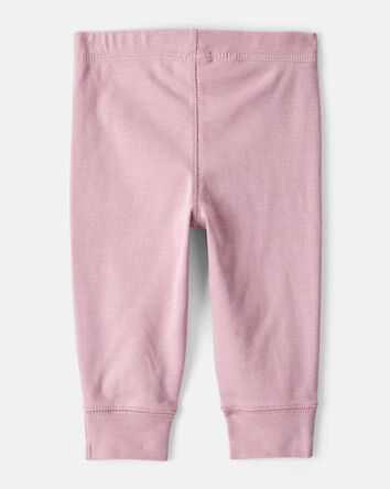 Baby Girl 2-Pack 100% Cotton Pull-On Pants - Blue/Pink, 