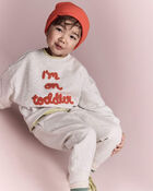 Toddler 'I'm On Toddler Time'  Dolman-Sleeve Sweatshirt - Heather Grey, image 4 of 6 slides
