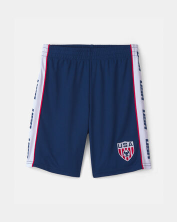 Kids Umbro USA Mesh Soccer Shorts - Navy Blue/White, 