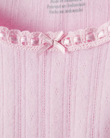 Girls Pointelle Long-Sleeve Top - Pink, 