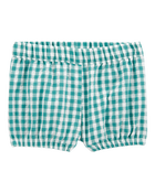 Baby Girl 3-Piece Gingham Outfit Set - Green/Grey, image 2 of 5 slides