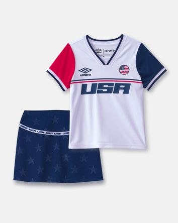 Toddler Girl 2-Piece Umbro USA Soccer Jersey & Skort Set - Red/White/Blue, 