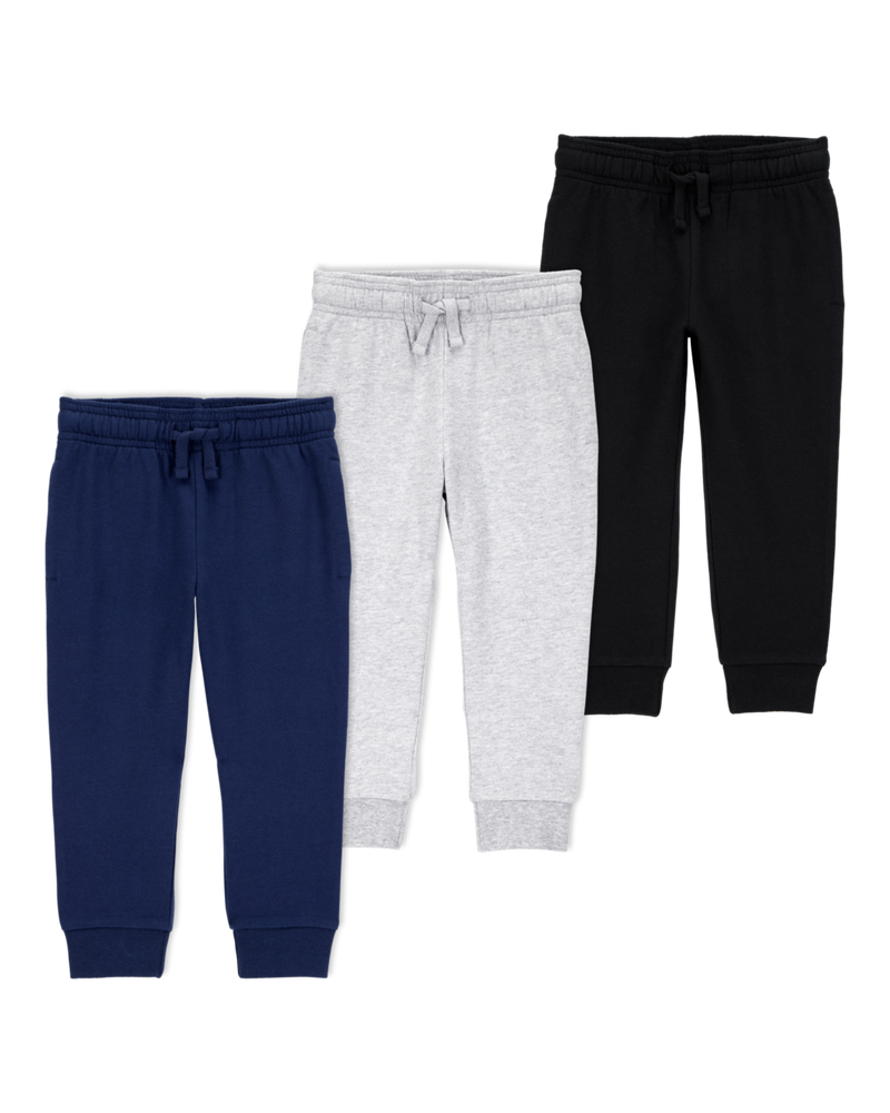 Toddler 3-Pack Pull-On Drawstring Joggers, image 1 of 18 slides