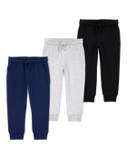Toddler 3-Pack Pull-On Drawstring Joggers, image 1 of 18 slides