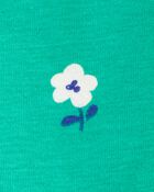 Baby Girl Floral Cotton Romper - Green, image 2 of 3 slides