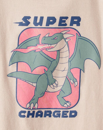 Boys Dragon Short-Sleeve Graphic Tee - Brown, 
