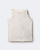 Toddler Girl Ribbed Playtime Tank Top - Cream, image 2 of 6 slides