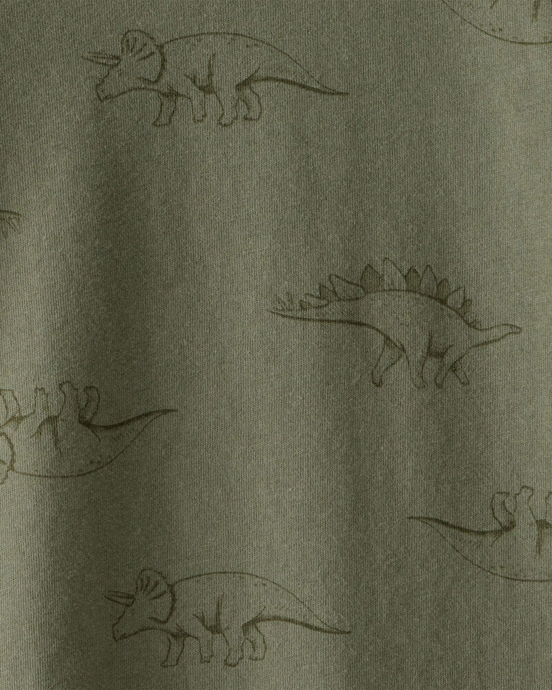 Baby Boy Dinosaur Print Long-Sleeve Tee - Green, image 2 of 3 slides