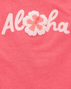 Baby 2-Piece Aloha Tee & Pom Pom Dolphin Shorts Set - Coral, image 3 of 6 slides