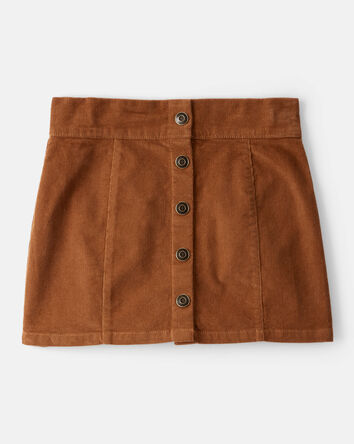 Girls Western Corduroy Skirt - Brown, 