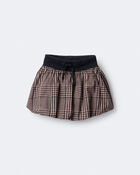 Toddler Girl Bubble Skirt in Plaid - Tan, image 2 of 6 slides