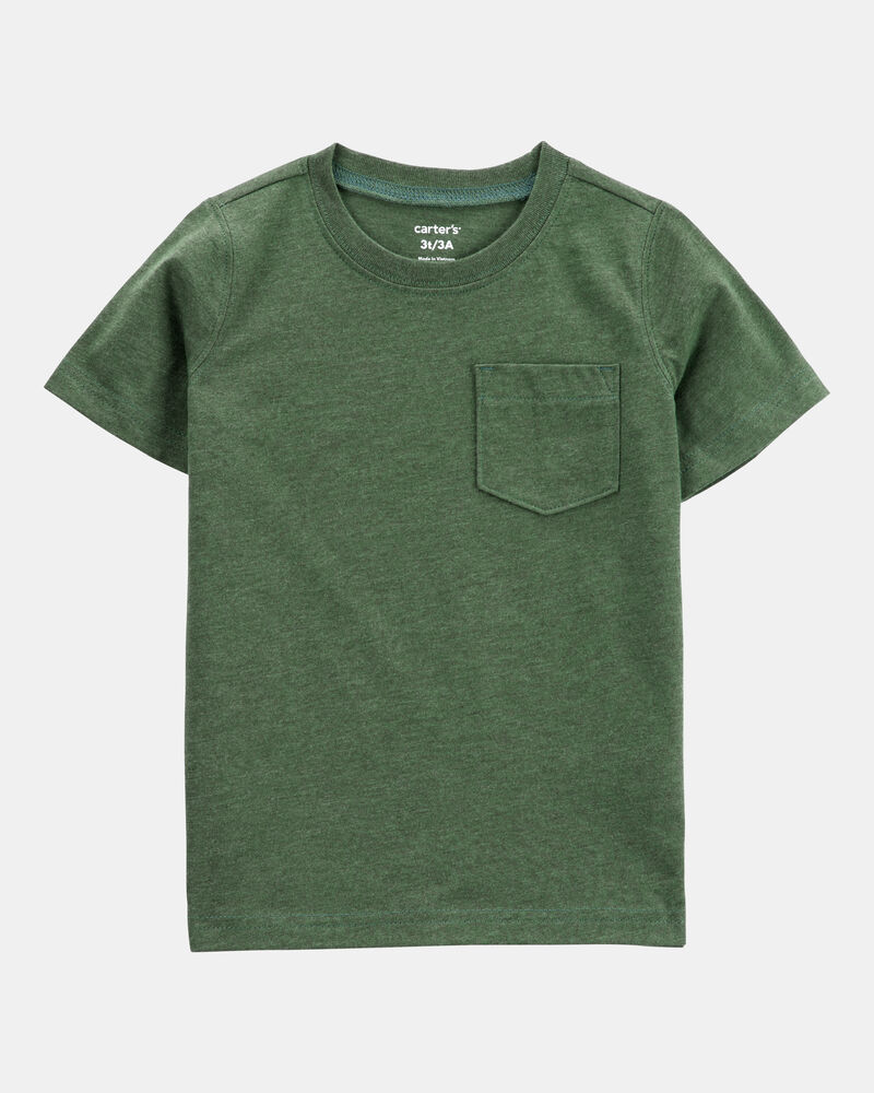Baby Solid Short-Sleeve Pocket Tee - Dark Green, image 1 of 3 slides