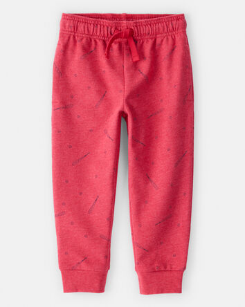 Toddler Boy Baseball French Terry Jogger - Red, 