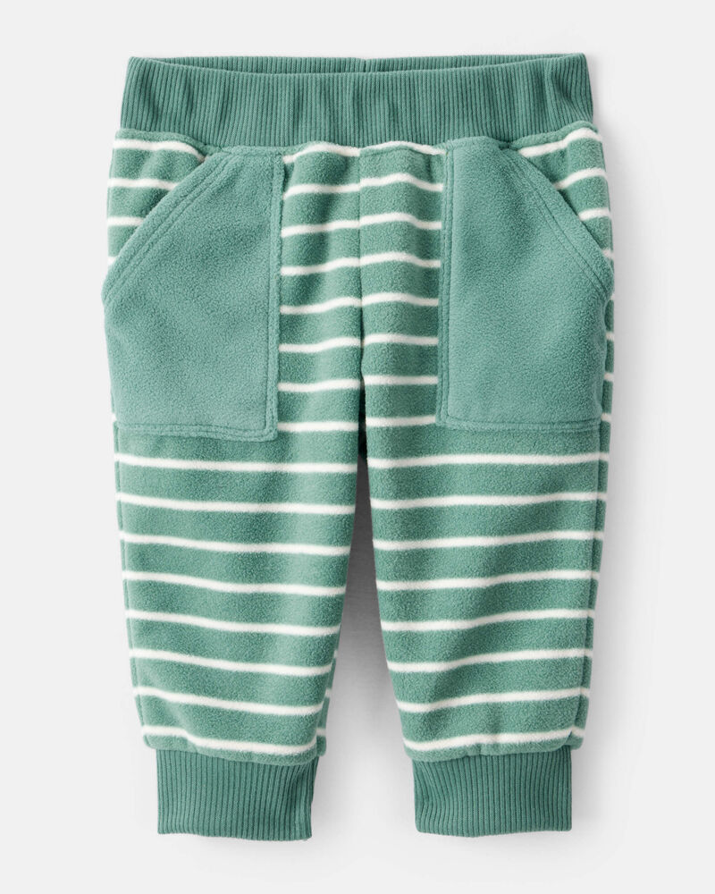 Baby Boy 3-Piece Construction Striped Print Hooded Zip-Up Jacket, Bodysuit & Pant Set - Green, image 2 of 5 slides