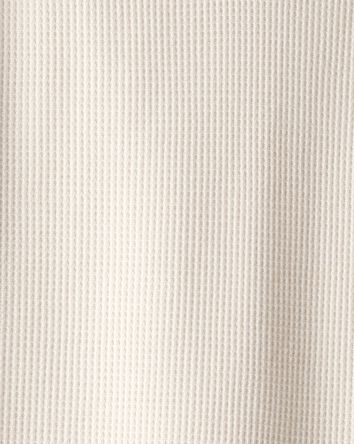 Boys Stripe Thermal Long-Sleeve Henley T-Shirt - Cream, 