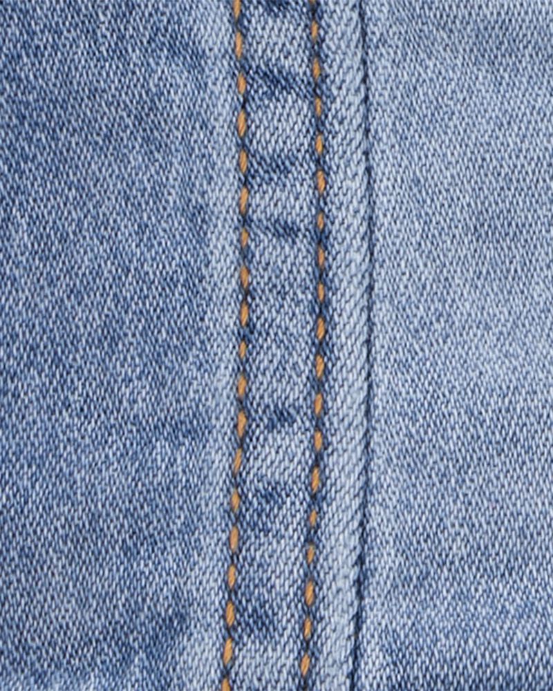 Baby Girl Denim Knit-Like Jacket - Medium Wash, image 2 of 3 slides