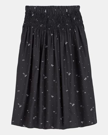 Kid Bow Print Maxi Skirt - Black, 