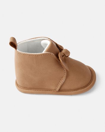 Baby Girl Bow High-Top Casual Shoes - Brown, 