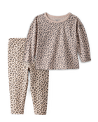 Toddler Girl 2-Piece Leopard Print Top & Stretch Leggings Set - Brown, image 1 of 8 slides