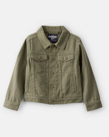 Toddler Long-Sleeve Denim Jacket - Green, 