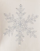 Toddler Girl 2-Piece DayDream Fleece Snowflake Print Long-Sleeve Top & Skirt Set - Red/White, image 3 of 4 slides