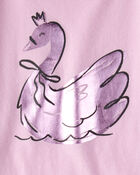 Toddler Girl Metallic Swan Long-Sleeve Graphic Tee - Pink, image 2 of 3 slides