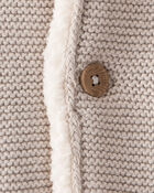 Baby Sherpa Lined Cotton Long-Sleeve Jacket - Brown, image 3 of 4 slides