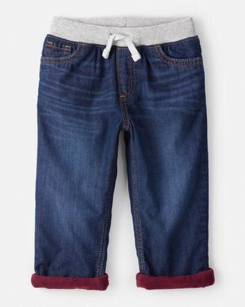 Toddler Boy Lined Dark Wash Straight Jeans, 