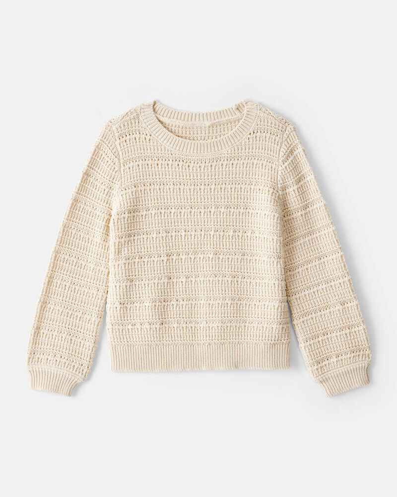 Toddler Girl Long-Sleeve Sweater - Ivory, image 1 of 3 slides