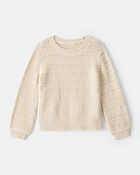 Toddler Girl Long-Sleeve Sweater - Ivory, image 1 of 3 slides