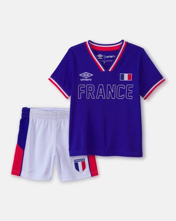 Toddler 2-Piece Umbro France Soccer Jersey & Short Set - Blue/Red/White, 