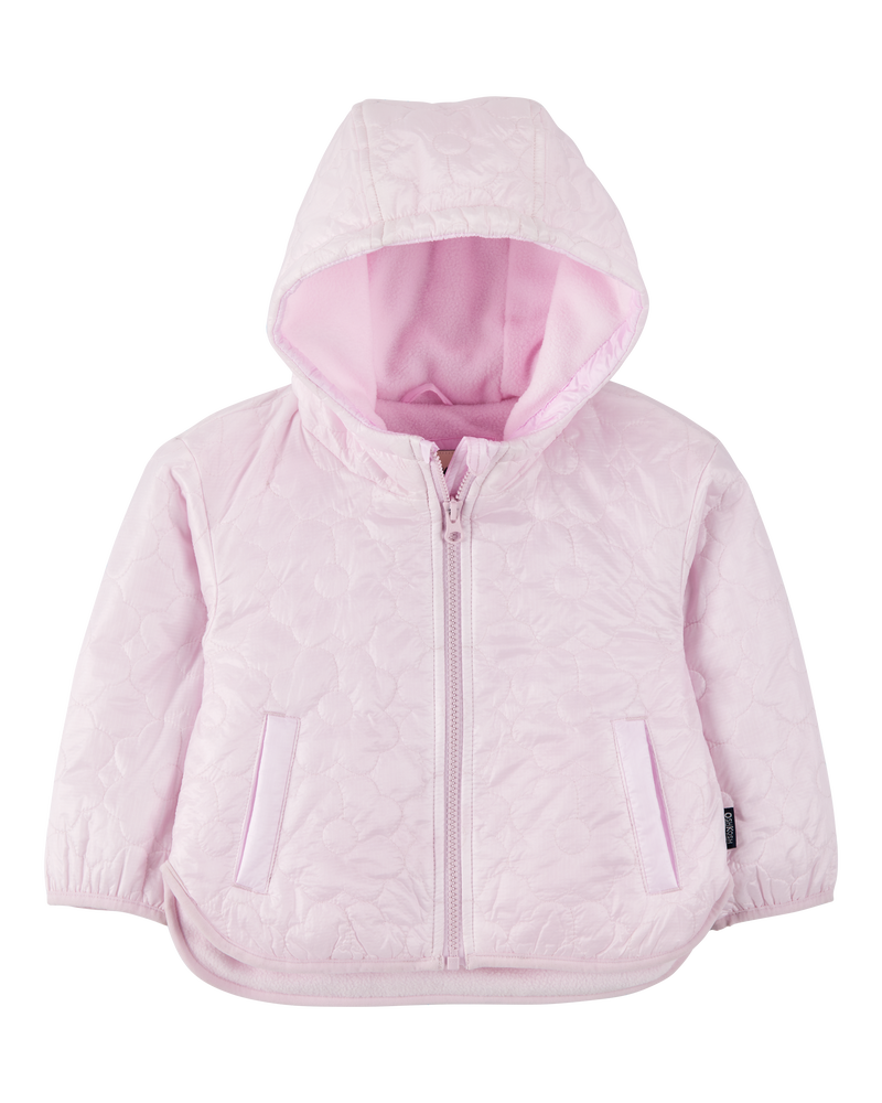 Baby Girl Floral Quilted Midweight Jacket - Pink, image 1 of 3 slides