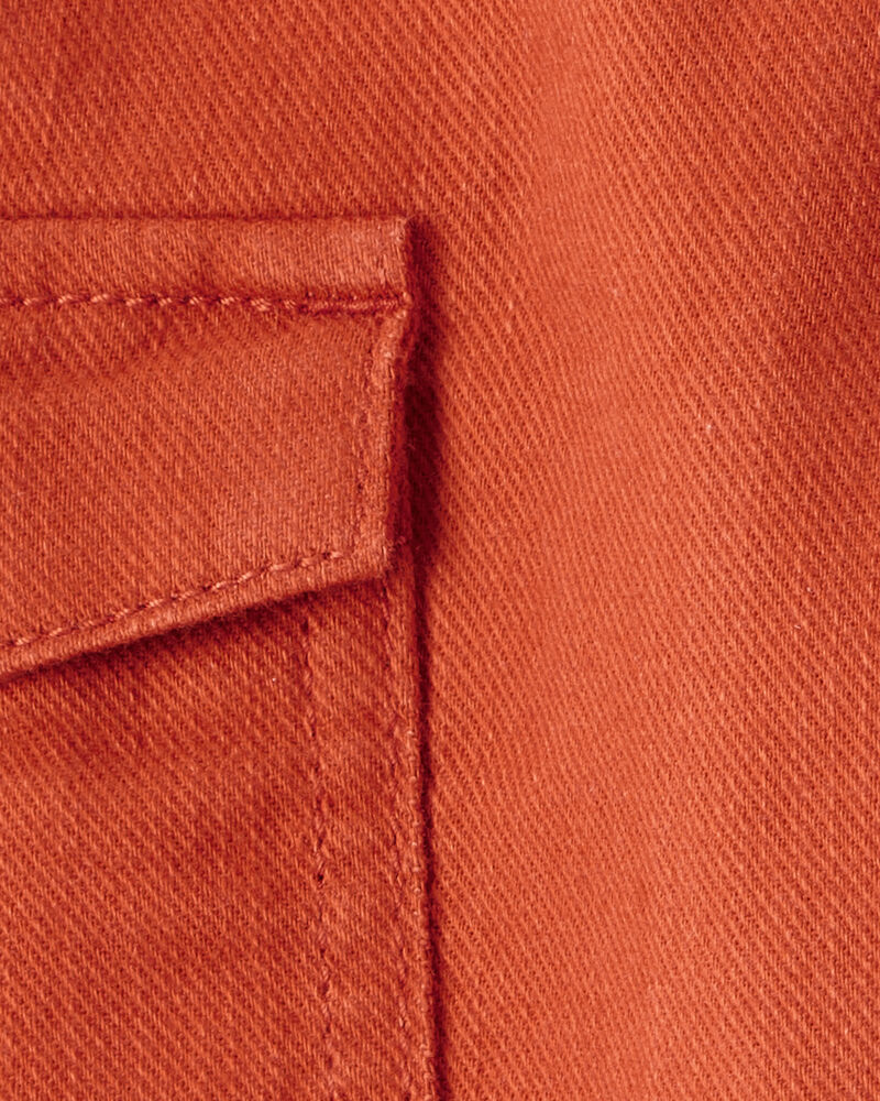 Baby Boy  Cotton Twill Pull-On Cargo Joggers - Orange, image 4 of 5 slides