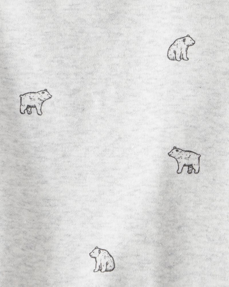 Baby 2-Piece Organic Cotton Overall Set in Bear Print, image 6 of 7 slides