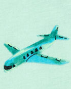 Baby 2-Piece Airplane Print Tee & French Terry Shorts Set, image 3 of 6 slides