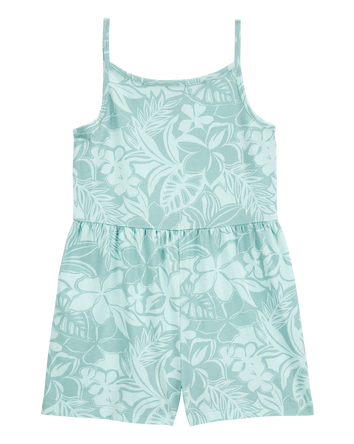 Girls Tropical Floral Tank Romper, 