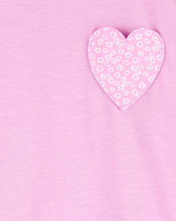 Girls 2-Piece Heart Loose Fit Pajamas, 