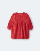 Toddler Girl Long-Sleeve Corduroy Dress - Orange, image 2 of 6 slides