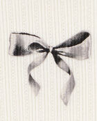 Kid 2-Piece Butterfly Pointelle Tee & Polka Dot Chiffon Skirt Set - Tan/White, image 2 of 5 slides