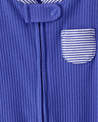 Baby Striped 2-Way Zip Sleep & Play Pajamas, image 4 of 6 slides