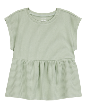 Toddler Short-Sleeve Peplum Tee - Green, 