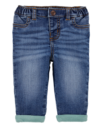 Baby Boy Medium Wash Elastic-Waist Jeans - Blue, 