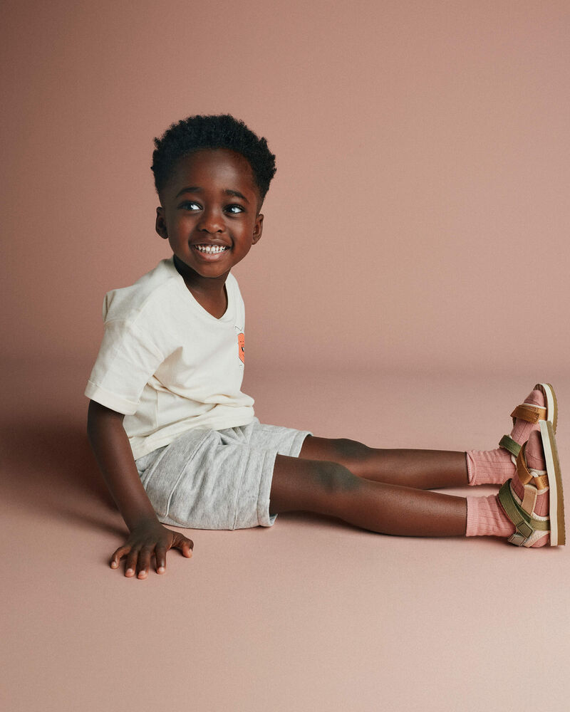 Toddler Boy French Terry Cargo Shorts - Heather Grey, image 3 of 6 slides