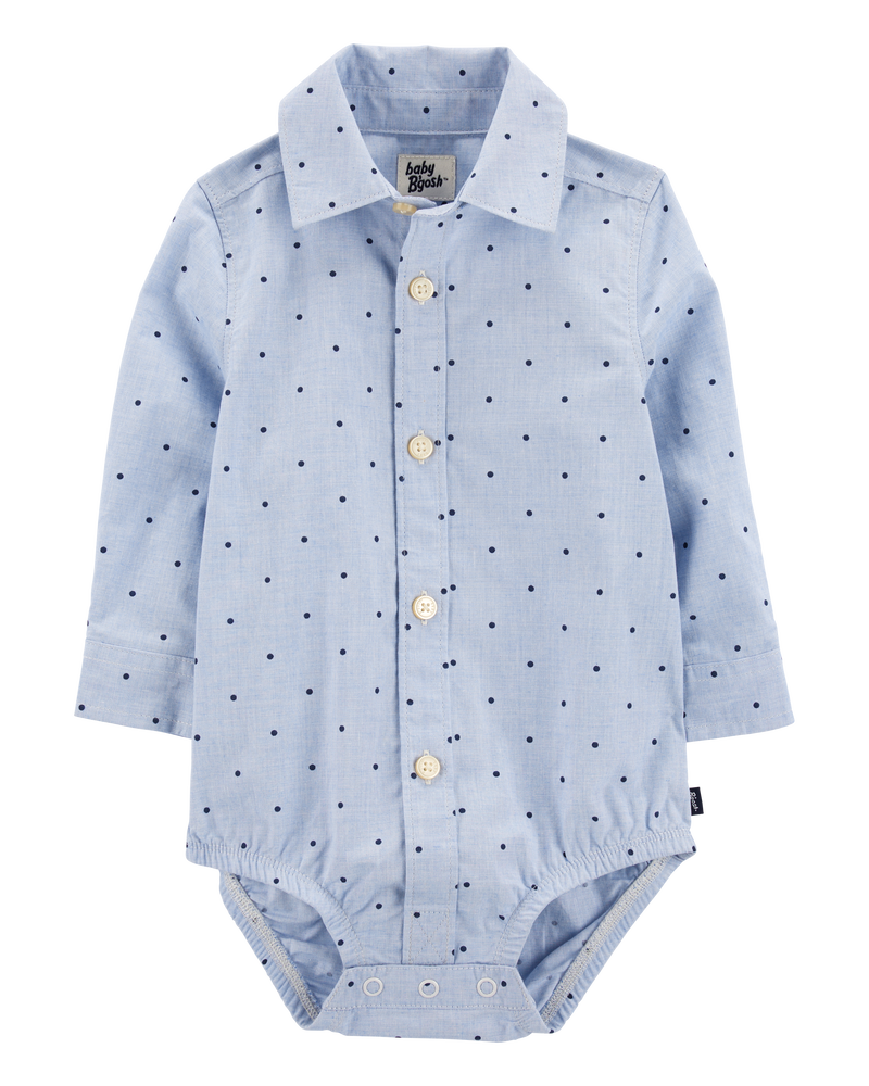 Baby Polka-Dot Button-Front Bodysuit, image 1 of 3 slides