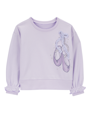 Baby Ballet Crew Neck Cotton Pullover, 